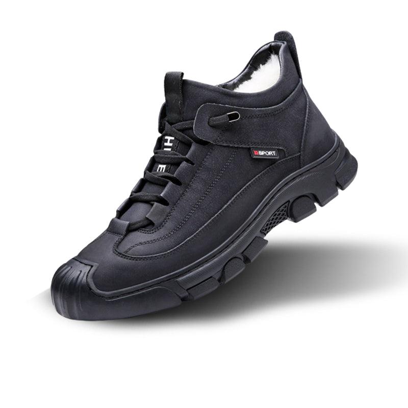 Variant image for Men's Winter Sneakers with Faux Fur Lining, Non-Slip Rubber Sole, Easy On/Off Design, Gray and Black, Sizes 39-44-7