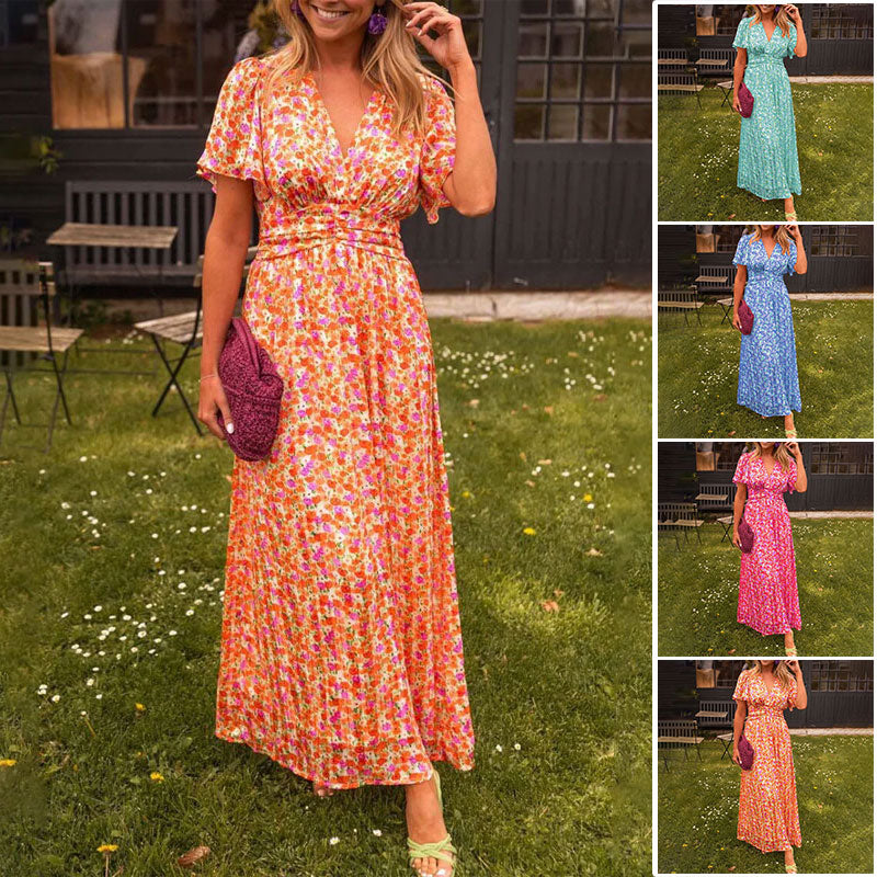 Lightweight Women's Summer Dress with V-Neck Design, Breathable Fabric, Airy Fit, Available in Multiple Colors-2