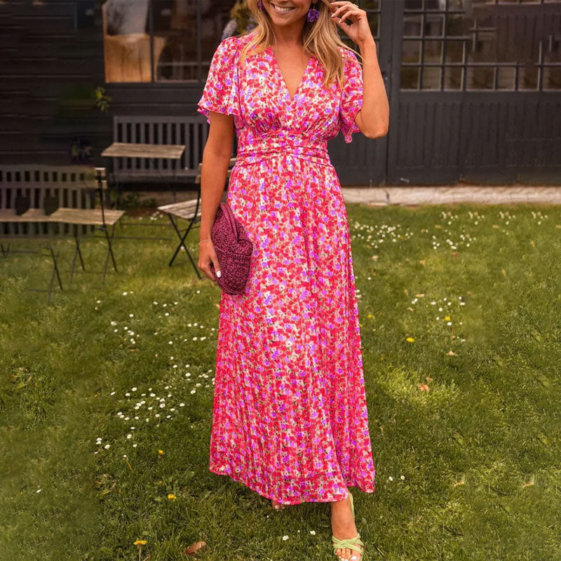 Variant image for Lightweight Women's Summer Dress with V-Neck Design, Breathable Fabric, Airy Fit, Available in Multiple Colors-19