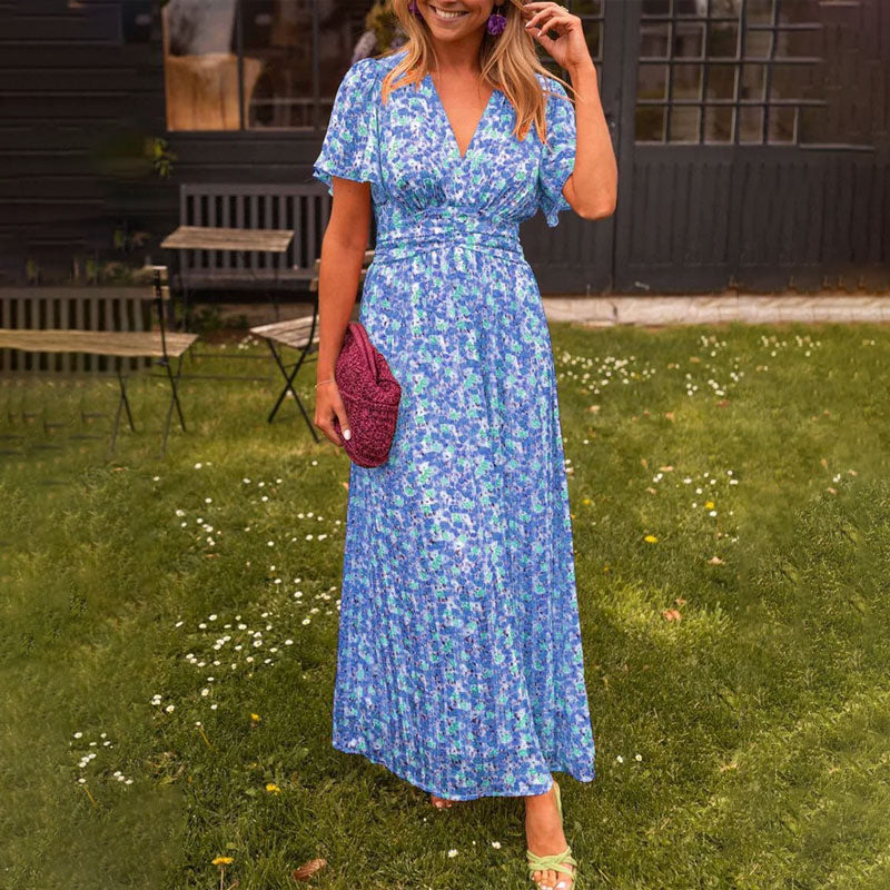 Variant image for Lightweight Women's Summer Dress with V-Neck Design, Breathable Fabric, Airy Fit, Available in Multiple Colors-1