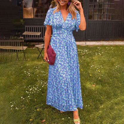 Variant image for Lightweight Women's Summer Dress with V-Neck Design, Breathable Fabric, Airy Fit, Available in Multiple Colors-1