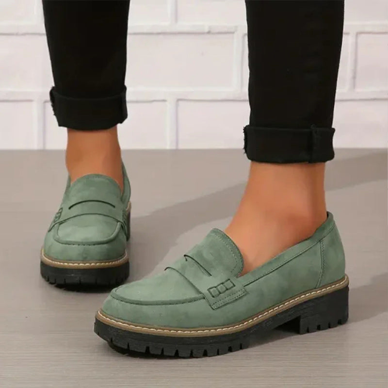 Variant image for Thick Platform Moccasins for Women with 4.5 cm Padded Sole, Slip-On Design, Comfortable and Supportive Moccasin Slippers-25