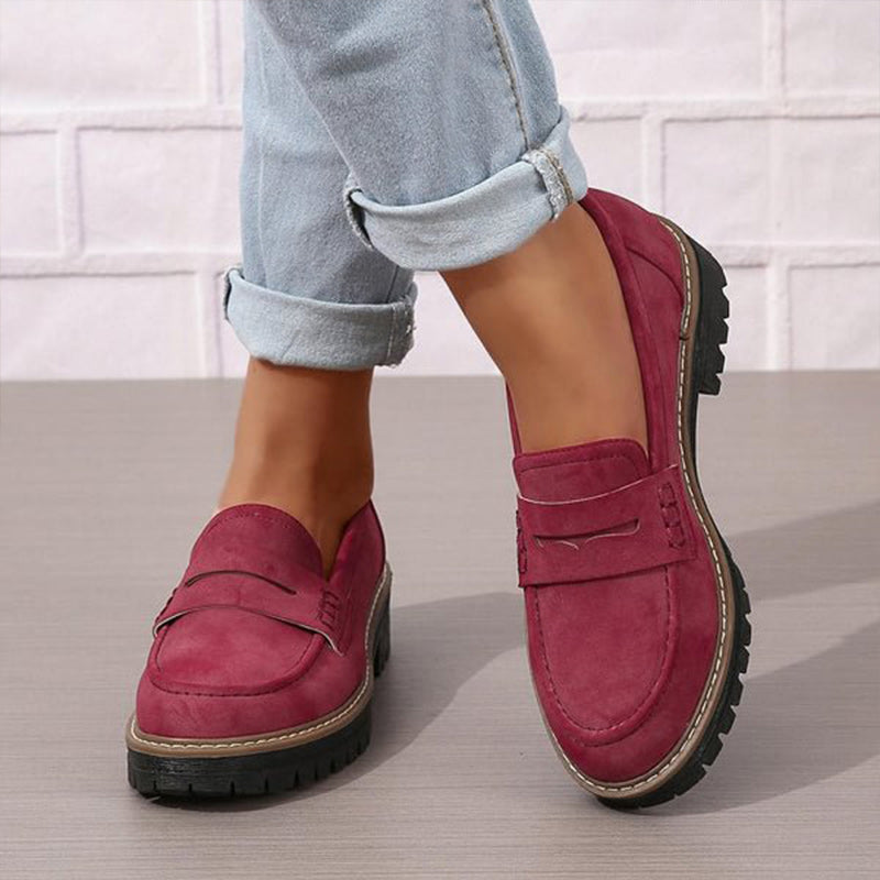 Variant image for Thick Platform Moccasins for Women with 4.5 cm Padded Sole, Slip-On Design, Comfortable and Supportive Moccasin Slippers-17