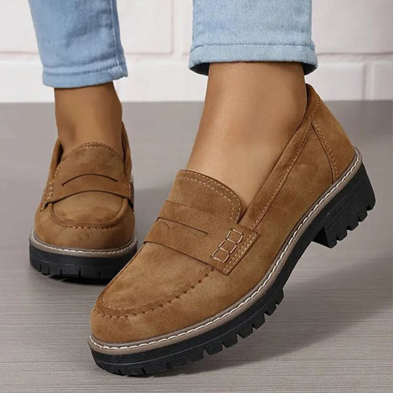 Thick Platform Moccasins for Women with 4.5 cm Padded Sole, Slip-On Design, Comfortable and Supportive Moccasin Slippers-5