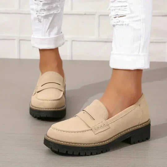 Variant image for Thick Platform Moccasins for Women with 4.5 cm Padded Sole, Slip-On Design, Comfortable and Supportive Moccasin Slippers-11