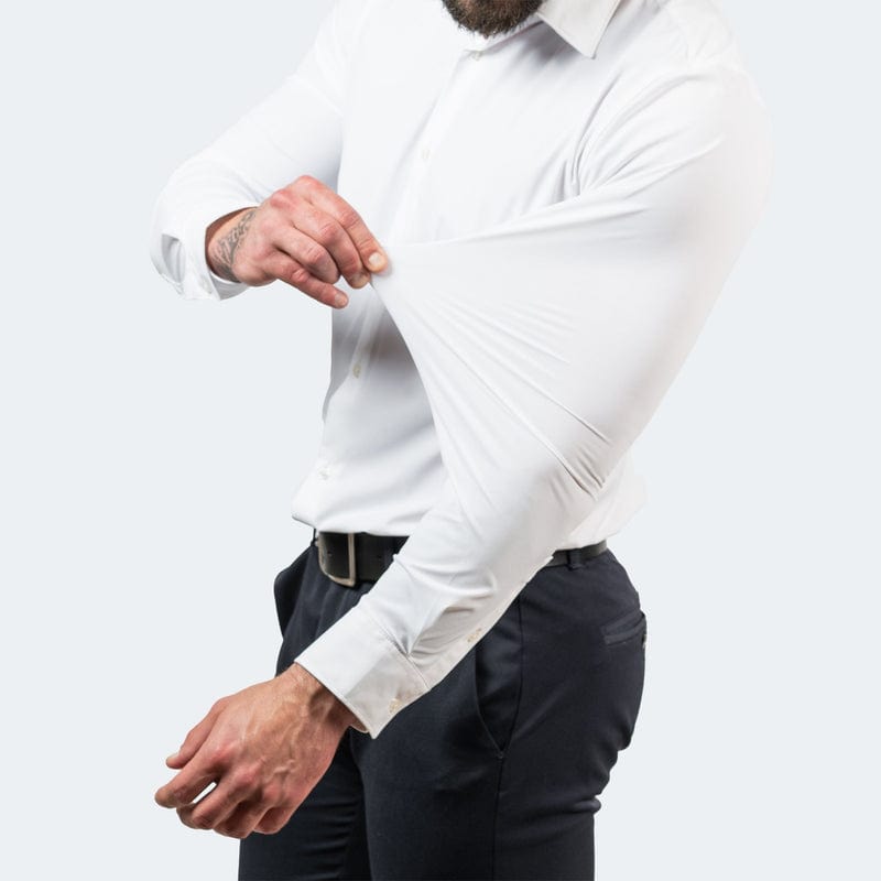 Men's Elastic Comfort Dress Shirt, Wrinkle-Free, Breathable Fabric, Quick Drying, Regular Fit for All Occasions-2