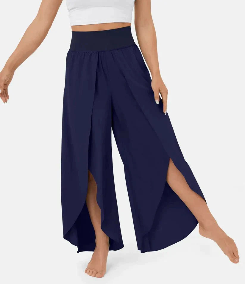 Variant image for High-Waisted Palazzo Pants for Women, Comfortable Wide-Leg Trousers, Lightweight Summer Fashion-11