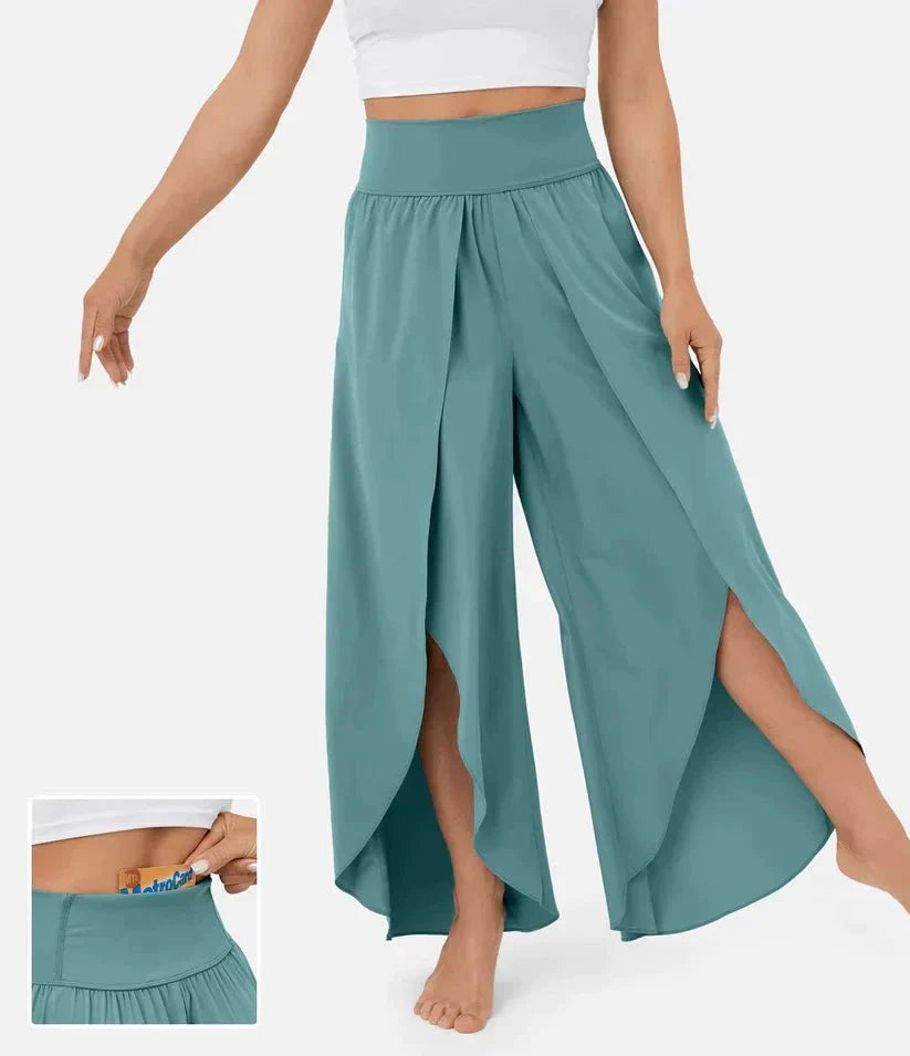 Variant image for High-Waisted Palazzo Pants for Women, Comfortable Wide-Leg Trousers, Lightweight Summer Fashion-3