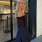Tailored Off-Shoulder Blazer with Built-In Corset in Italian Suiting Fabric, Long Sleeve Elegant Fit-5