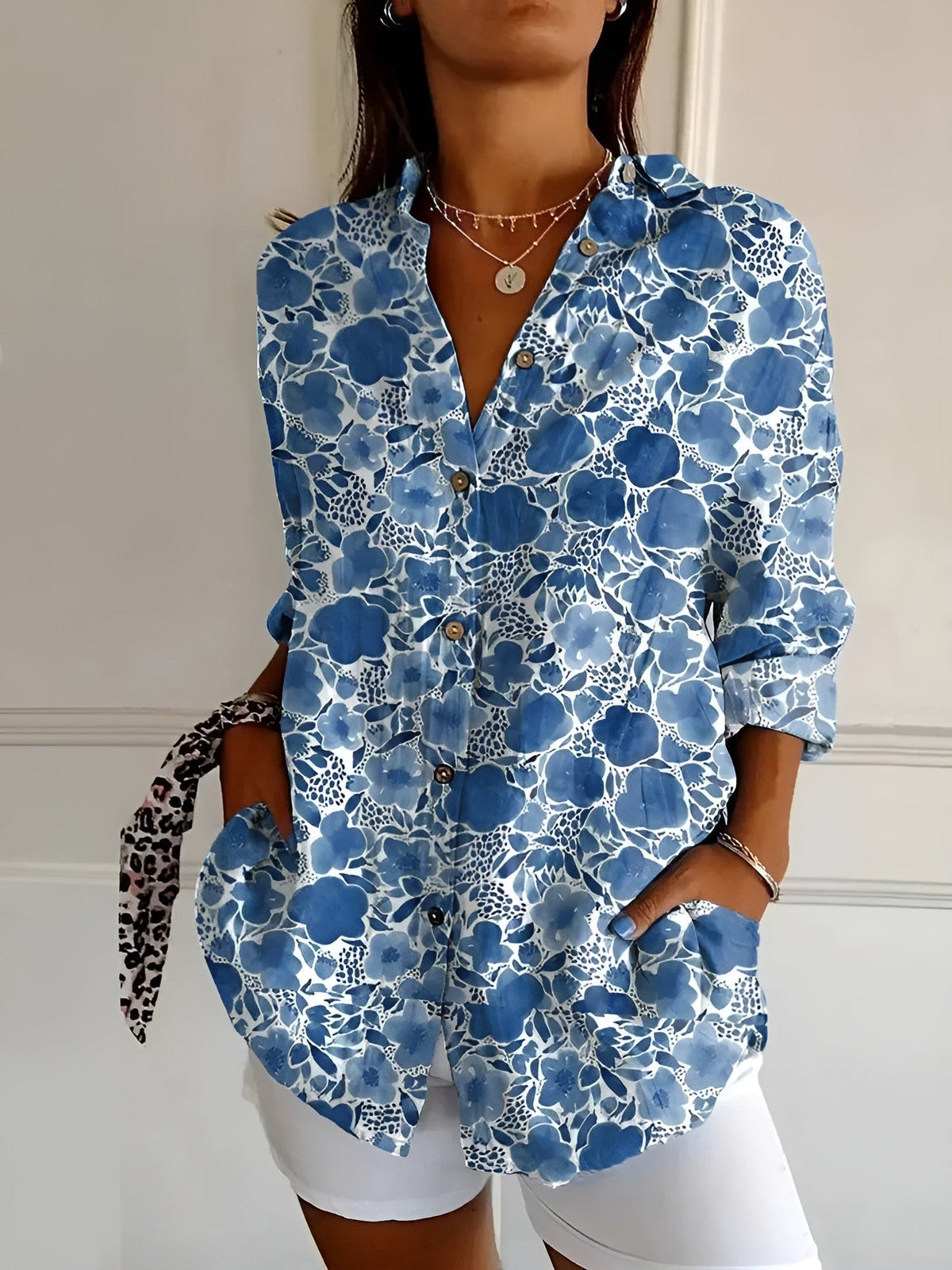 Floral Breeze Women's Blouse - Lightweight, Breathable Plus Size Tops in S-5XL for Casual or Professional Style-6
