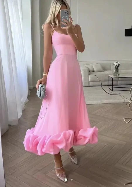 Variant image for Elegant Floral Maxi Dress with Ruffles, Sleeveless A-Line Long Dress for Women, Summer Party Style-17
