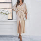 Elegant V-Neck Summer Dress for Women - Perfect Wedding Guest or Formal Event Attire, Knee-Length, Comfortable Fit-2
