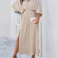 Elegant V-Neck Summer Dress for Women - Perfect Wedding Guest or Formal Event Attire, Knee-Length, Comfortable Fit-1