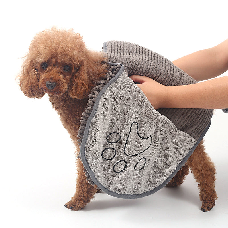 Dog Towel Wrap With Hand Pockets Fast Dry Microfiber For Pets Plush Absorbent Bath Wrap Fall 2025 Cozy Gift