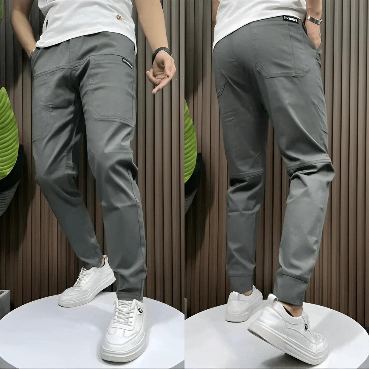 Variant image for Mens Black Cargo Pants - Lightweight Stretch Trousers for Ultimate Comfort, Sizes 29-37-19