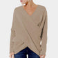 Plush Flattering Womens Wrap Sweater - Crossover Knit Casual