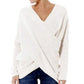 Plush Flattering Womens Wrap Sweater - Crossover Knit Casual