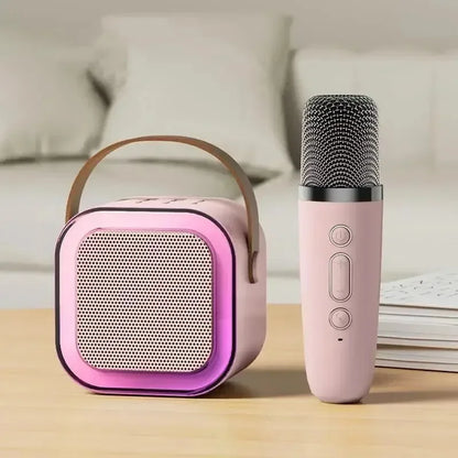Travel-Friendly Bluetooth Karaoke Machine with Cordless Microphones - Fun Family Singing Gift