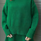 Plush Flattering Women’s Sweater Skirt Kit - Pullover Crewneck, Knit High-Waist A-Line Mini Skirt For Fall