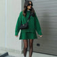 Plush Flattering Women’s Sweater Skirt Kit - Pullover Crewneck, Knit High-Waist A-Line Mini Skirt For Fall