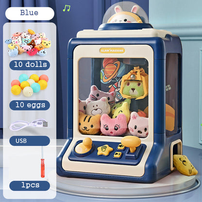 Claw Mini Crane Toy Machine for Kids - Coin Operated Plush Grabber Game with Lights & Music