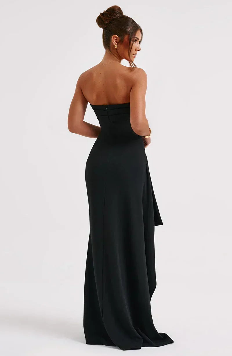 Off-Shoulder Twisted Maxi Dress for Women, Elegant Long Dress with Flattering Silhouette, Versatile Evening Wear-5
