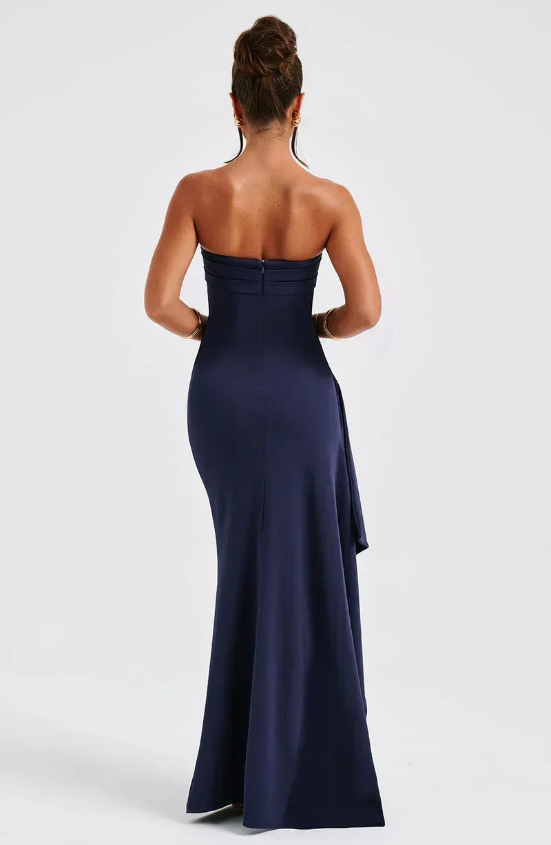 Off-Shoulder Twisted Maxi Dress for Women, Elegant Long Dress with Flattering Silhouette, Versatile Evening Wear-2
